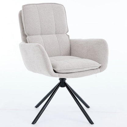 1.2m White Circular Ceramic Table &amp; 4 x Grey Luxe Panel Stitch Swivel Chair Set - The Furniture Warehouse