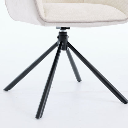 1.2m White Circular Ceramic Table &amp; 4 x Grey Luxe T Stitch Swivel Chair Set - The Furniture Warehouse