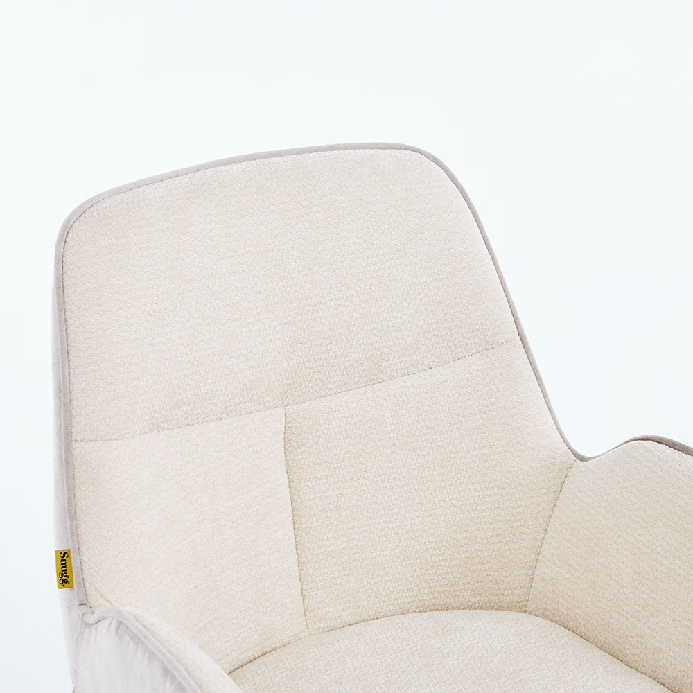 1.2m White Circular Ceramic Table &amp; 4 x Grey Luxe T Stitch Swivel Chair Set - The Furniture Warehouse