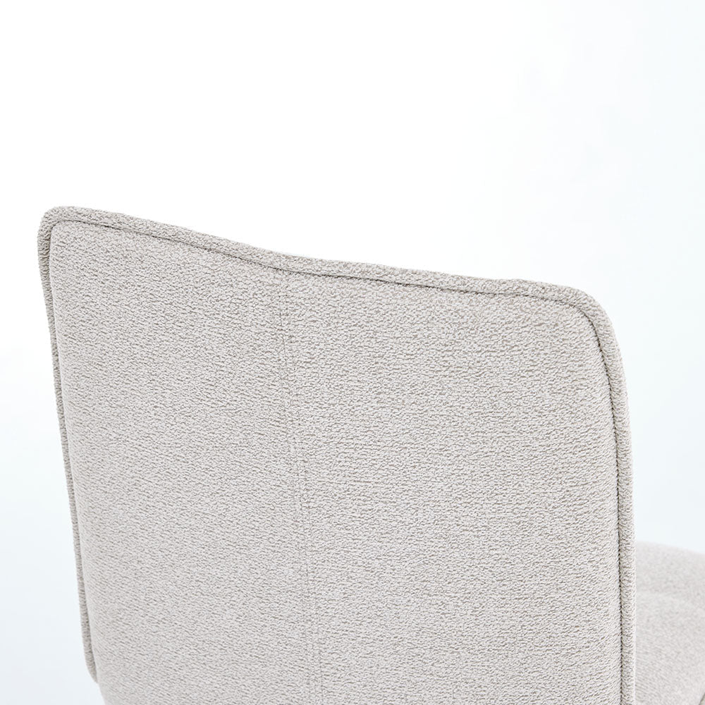 1.2m White Circular Ceramic Table &amp; 4 x Grey Panel Stitch Chair Set - The Furniture Warehouse