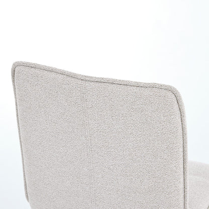 1.2m White Circular Ceramic Table &amp; 4 x Grey Panel Stitch Chair Set - The Furniture Warehouse
