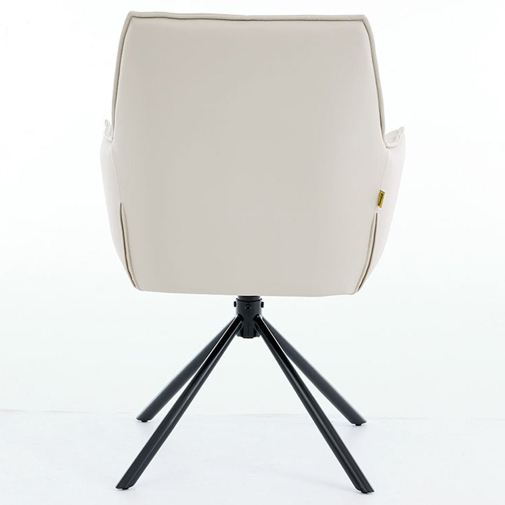 1.2m White Circular Ceramic Table &amp; 4 x Light Grey Luxe Cross Stitch Swivel Chair Set - The Furniture Warehouse