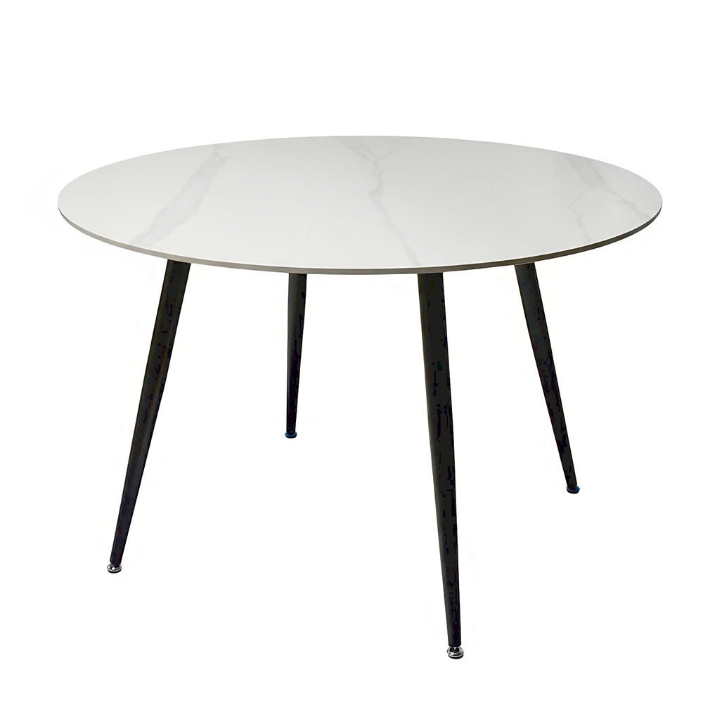 1.2m White Circular Fixed Ceramic Table - The Furniture Warehouse
