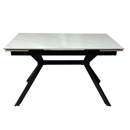 1.3m White Extending Ceramic Table - The Furniture Warehouse