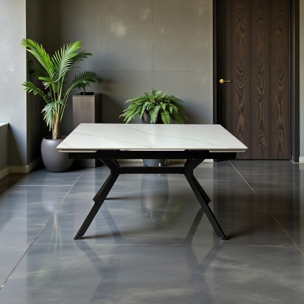 1.3m White Extending Ceramic Table - The Furniture Warehouse