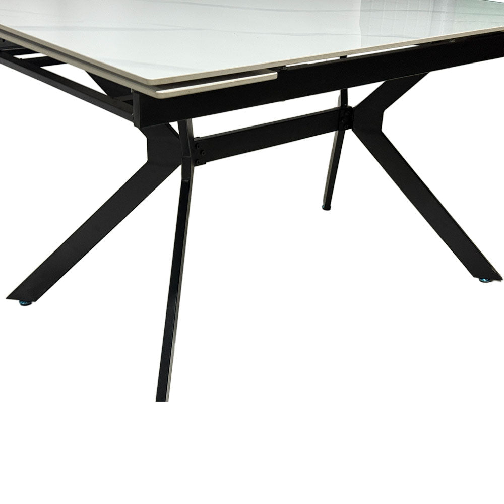 1.3m White Extending Ceramic Table - The Furniture Warehouse