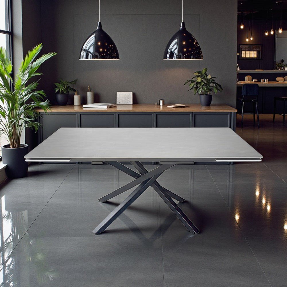 1.6m Grey Extending Ceramic Table - The Furniture Warehouse