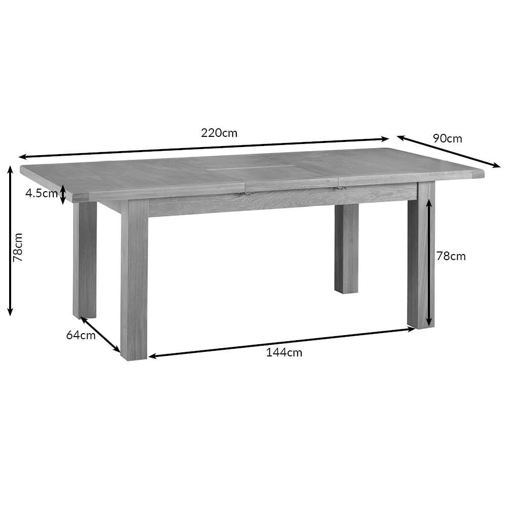 Winchester Oak 1.7m Butterfly Extending Dining Table