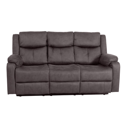 Rome Steel Manual Recliner 3 Seater Sofa with Console