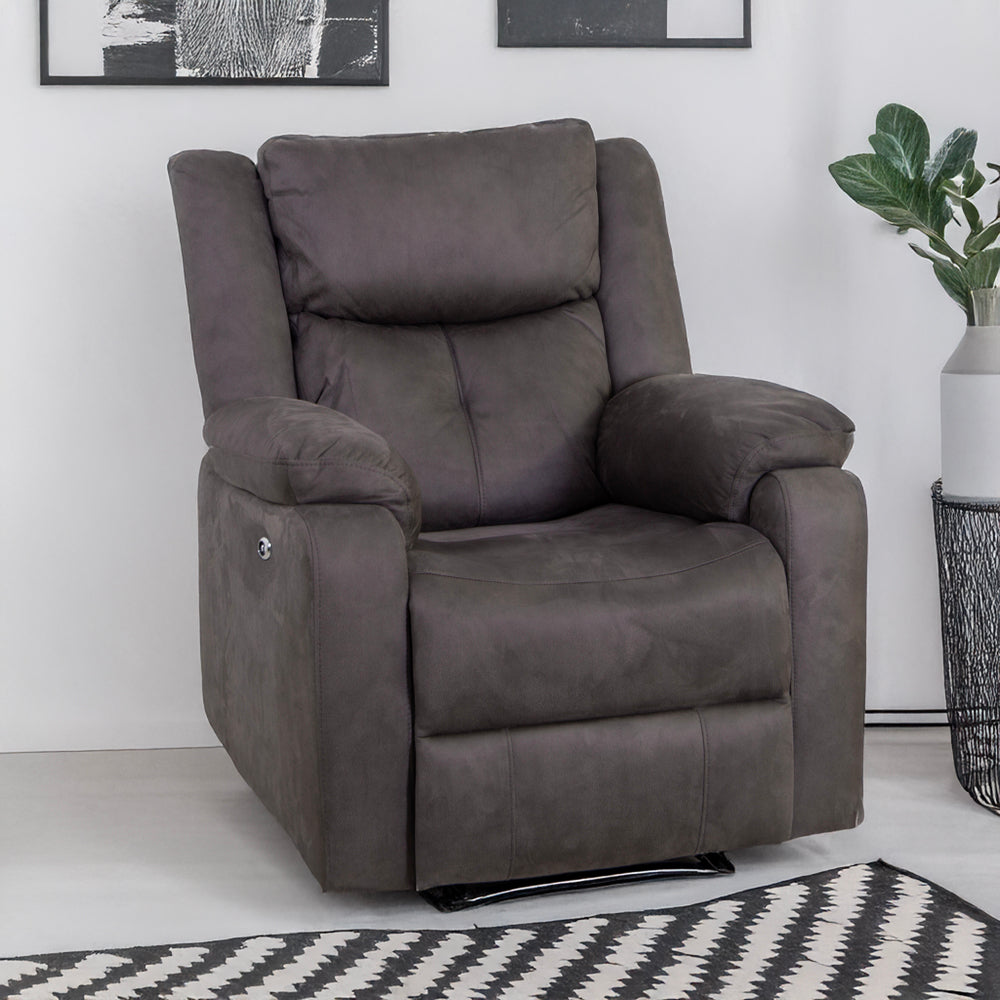 Rome Steel Power Recliner Armchair