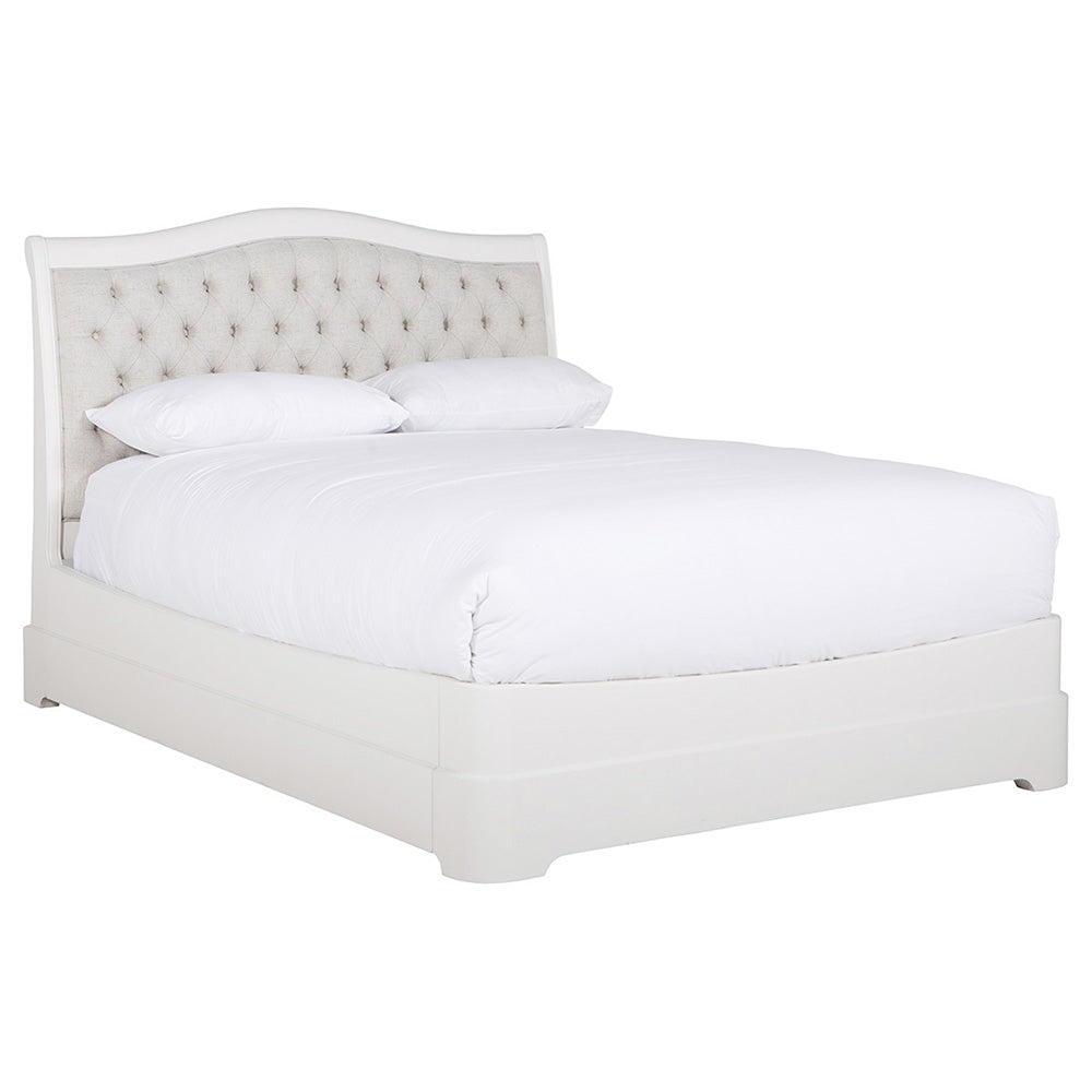Harrington Bone Painted Upholstered Double Bed Frame