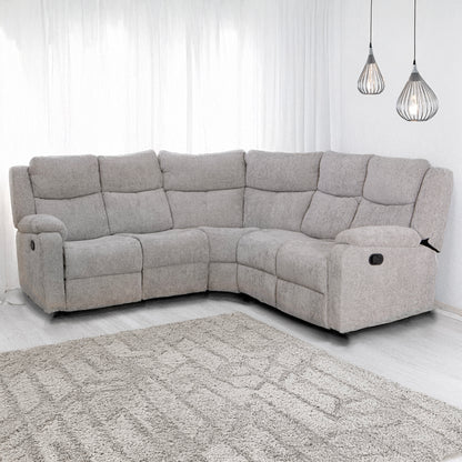 Rome Silver Manual Corner Sofa with Console