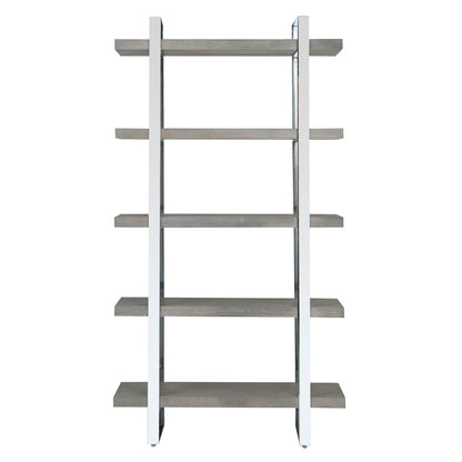 Milan Chrome &amp; Oak Large Bookcase