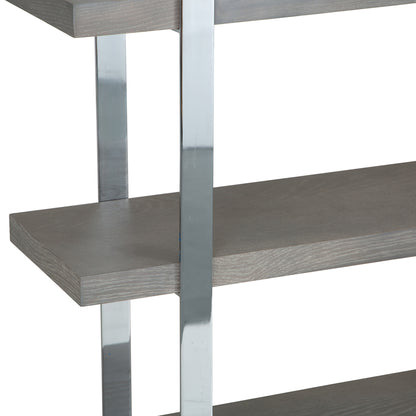 Milan Chrome &amp; Oak Large Bookcase