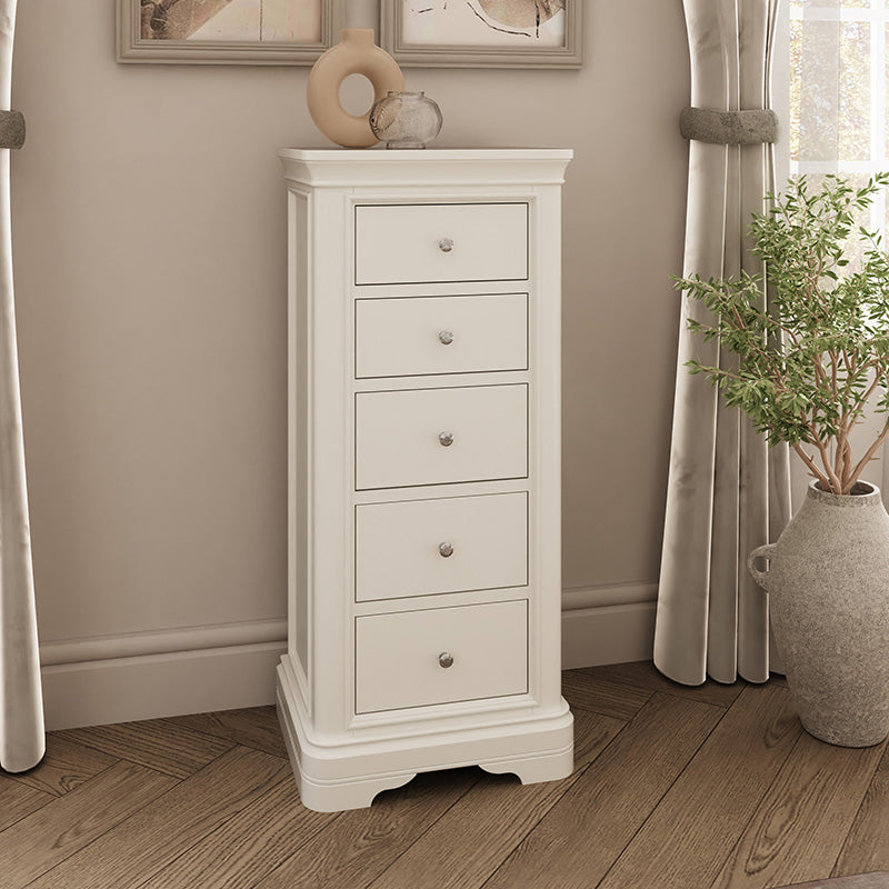 Harrington Bone Painted 5 Drawer Chest
