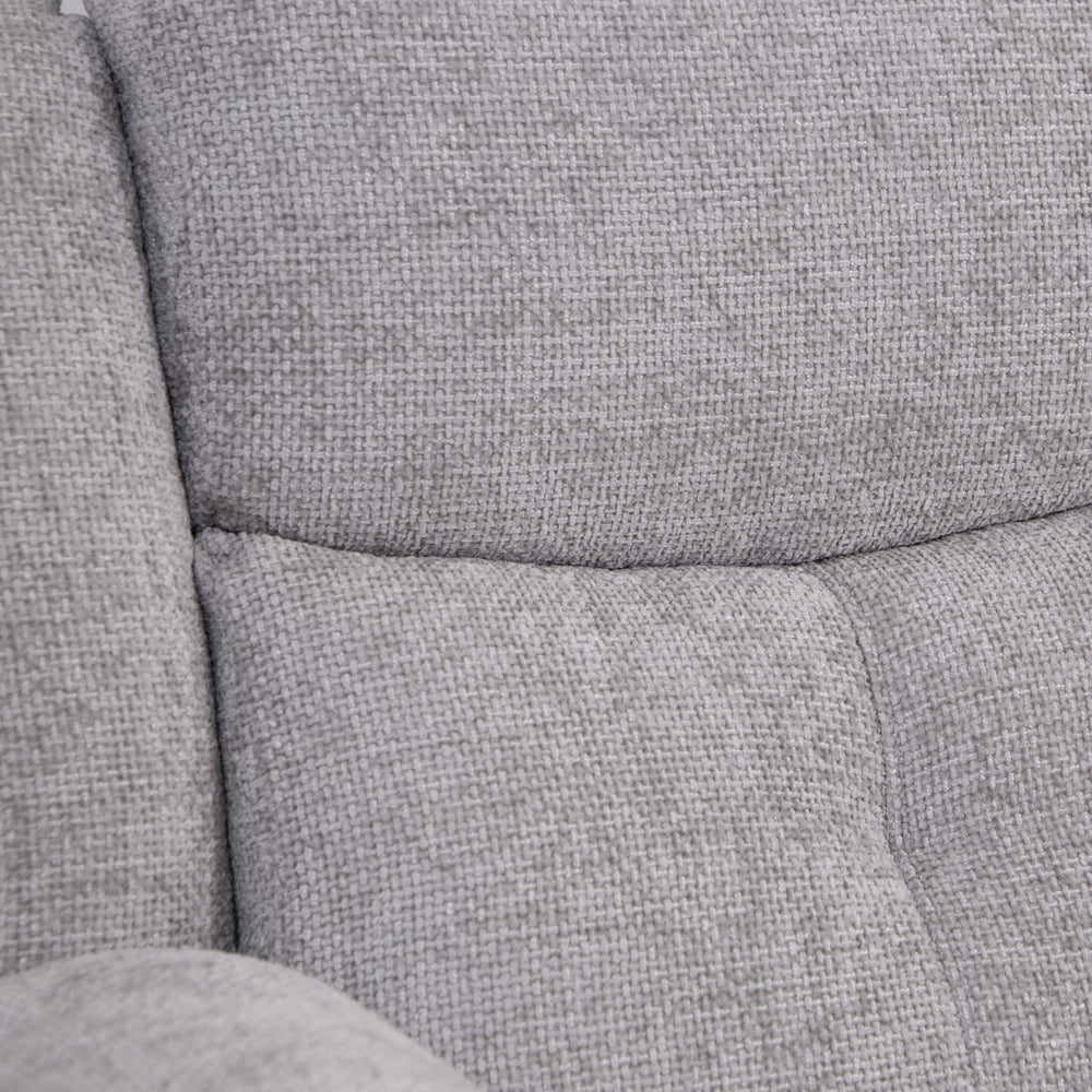 Rome Silver Manual Recliner 3 Seater Sofa with Console