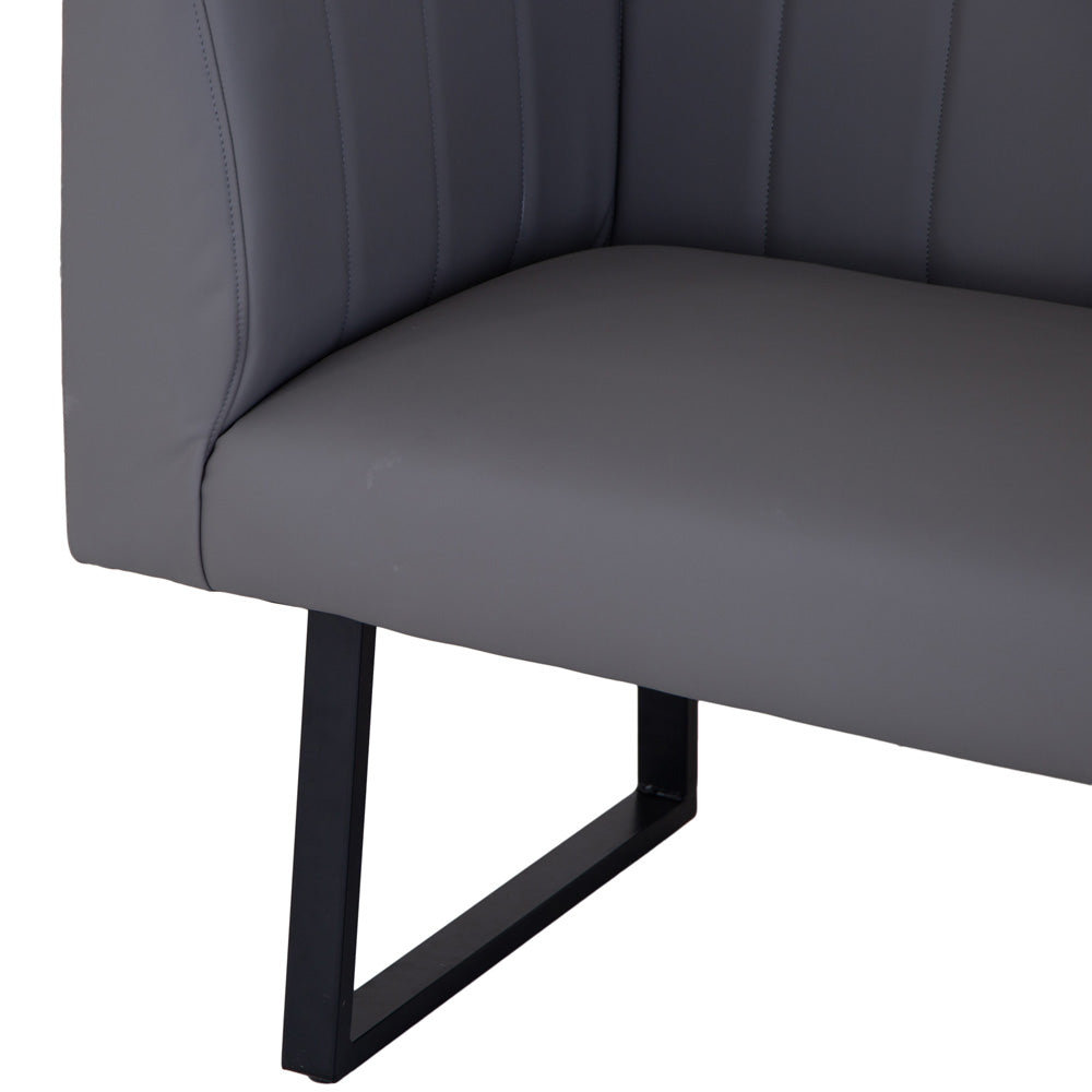 Charlesworth Grey 142cm Left Hand Modern Industrial Dining Bench