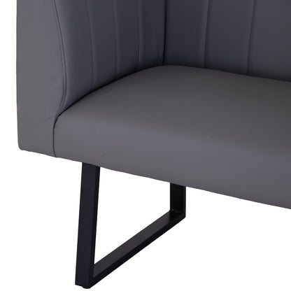 Charlesworth Grey 142cm Left Hand Modern Industrial Dining Bench