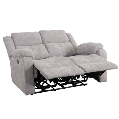 Rome Silver Manual Recliner 2 Seater Sofa