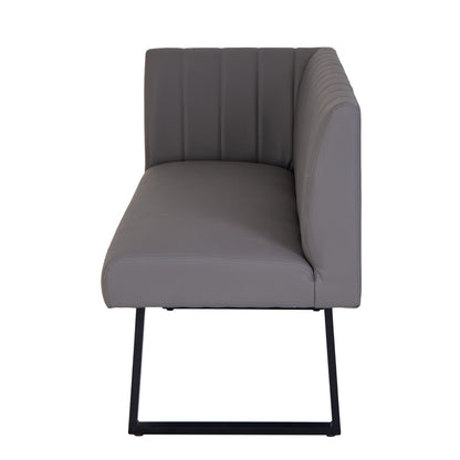 Charlesworth Grey 142cm Left Hand Modern Industrial Dining Bench