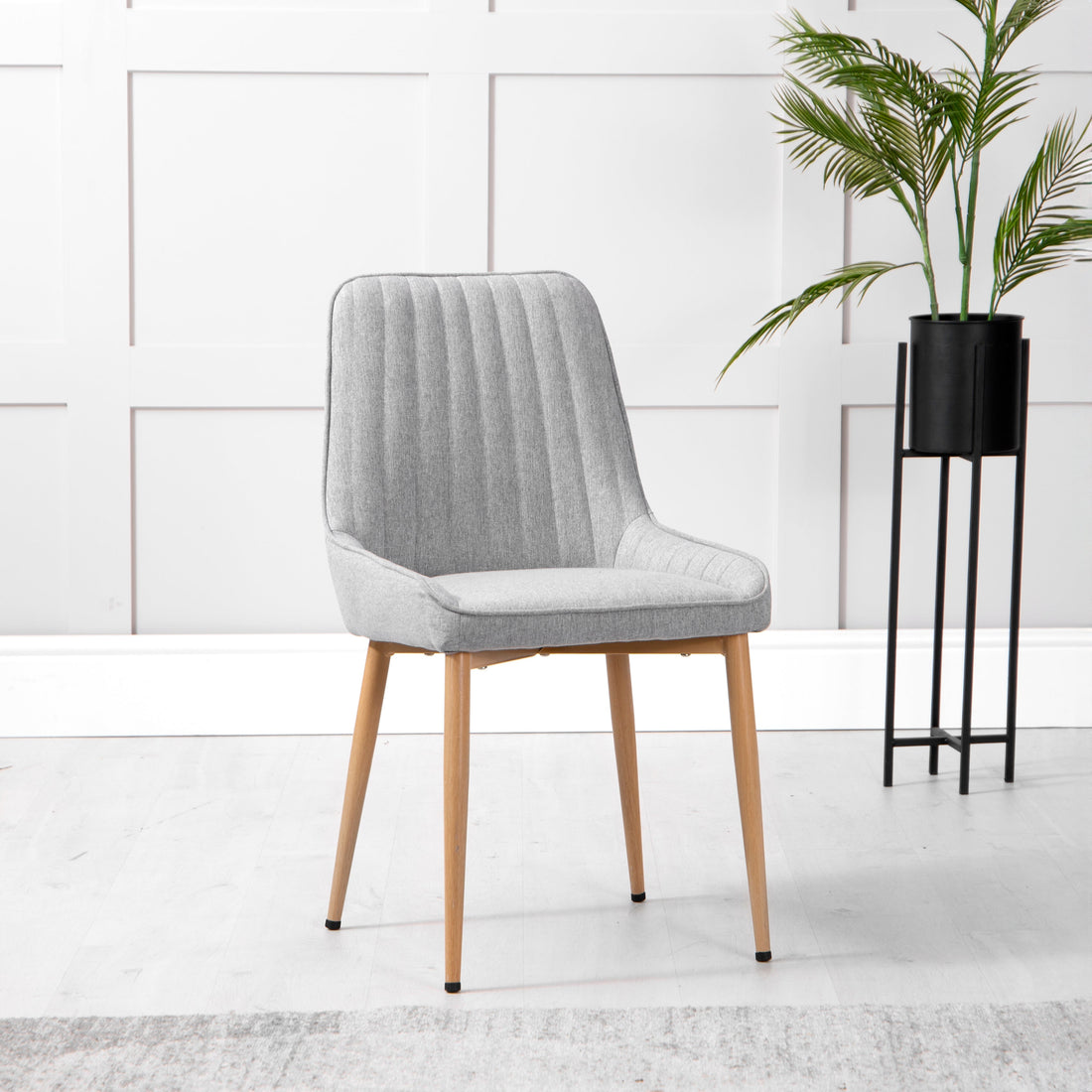 Cottingham Grey Stitched Panel Dining Chair