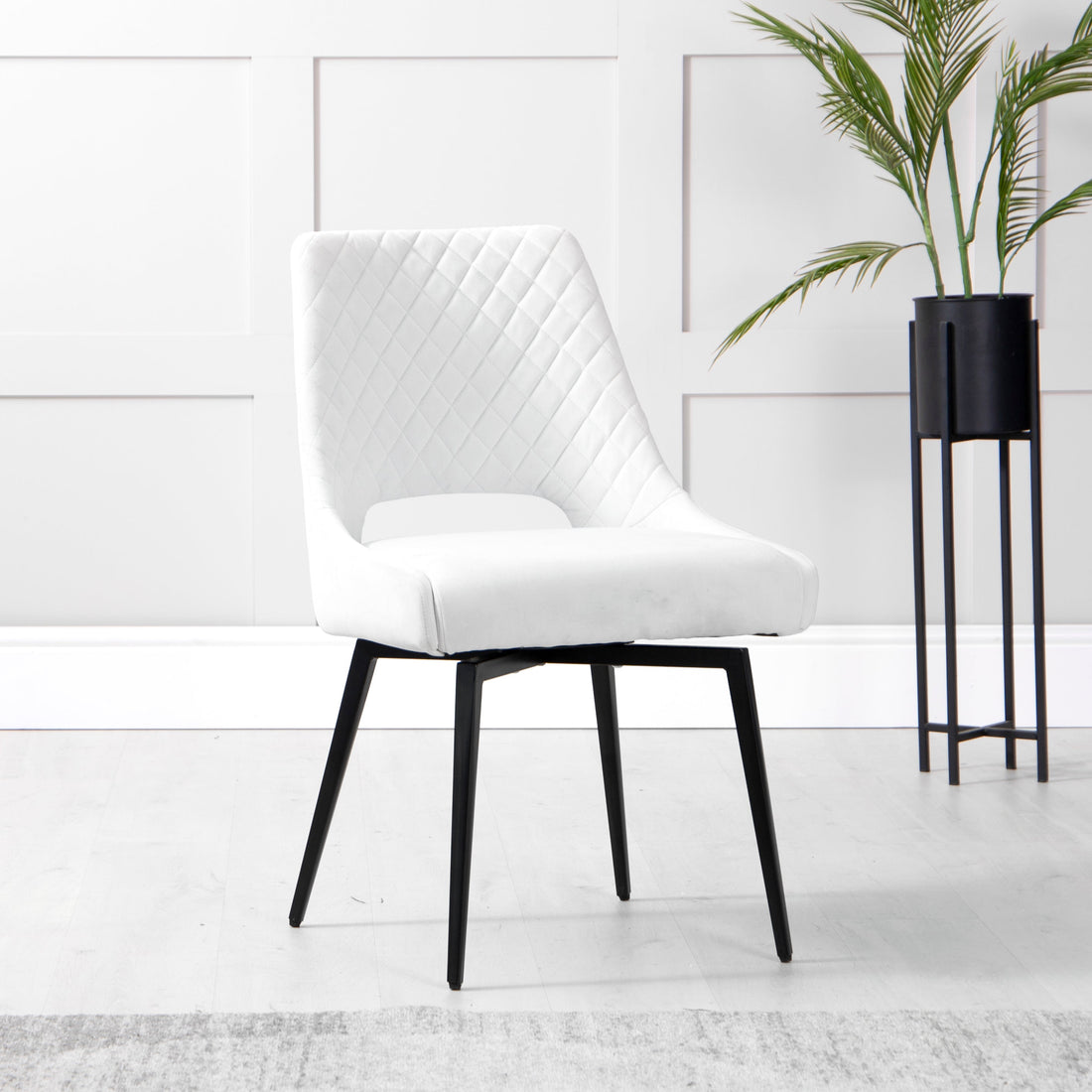 Chelford Limestone Velvet Diamond Stich Back Dining Chair