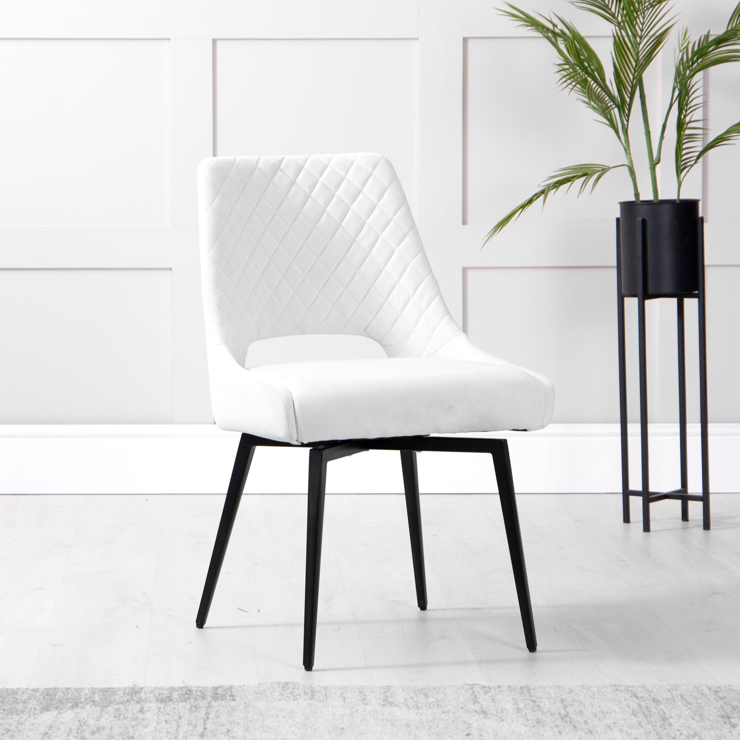 Chelford Limestone Velvet Diamond Stich Back Dining Chair