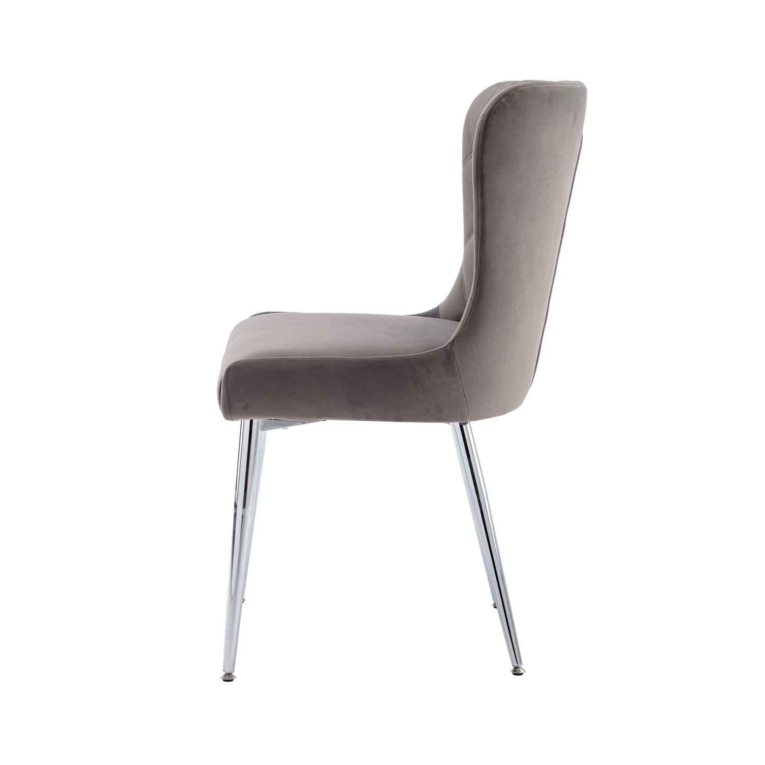 Caldecott Grey Velvet Curved Button Back Dining Chair