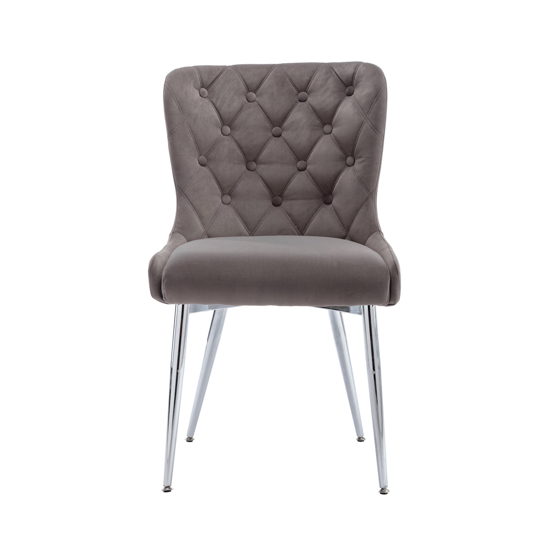 Caldecott Grey Velvet Curved Button Back Dining Chair