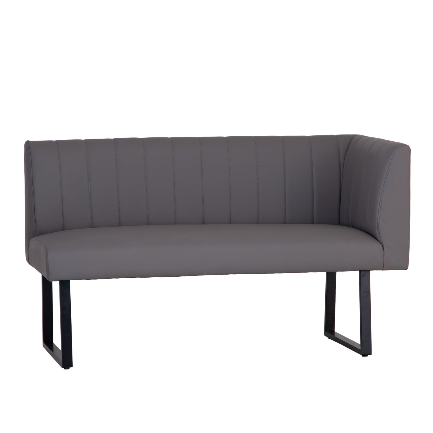 Charlesworth Grey 142cm Left Hand Modern Industrial Dining Bench