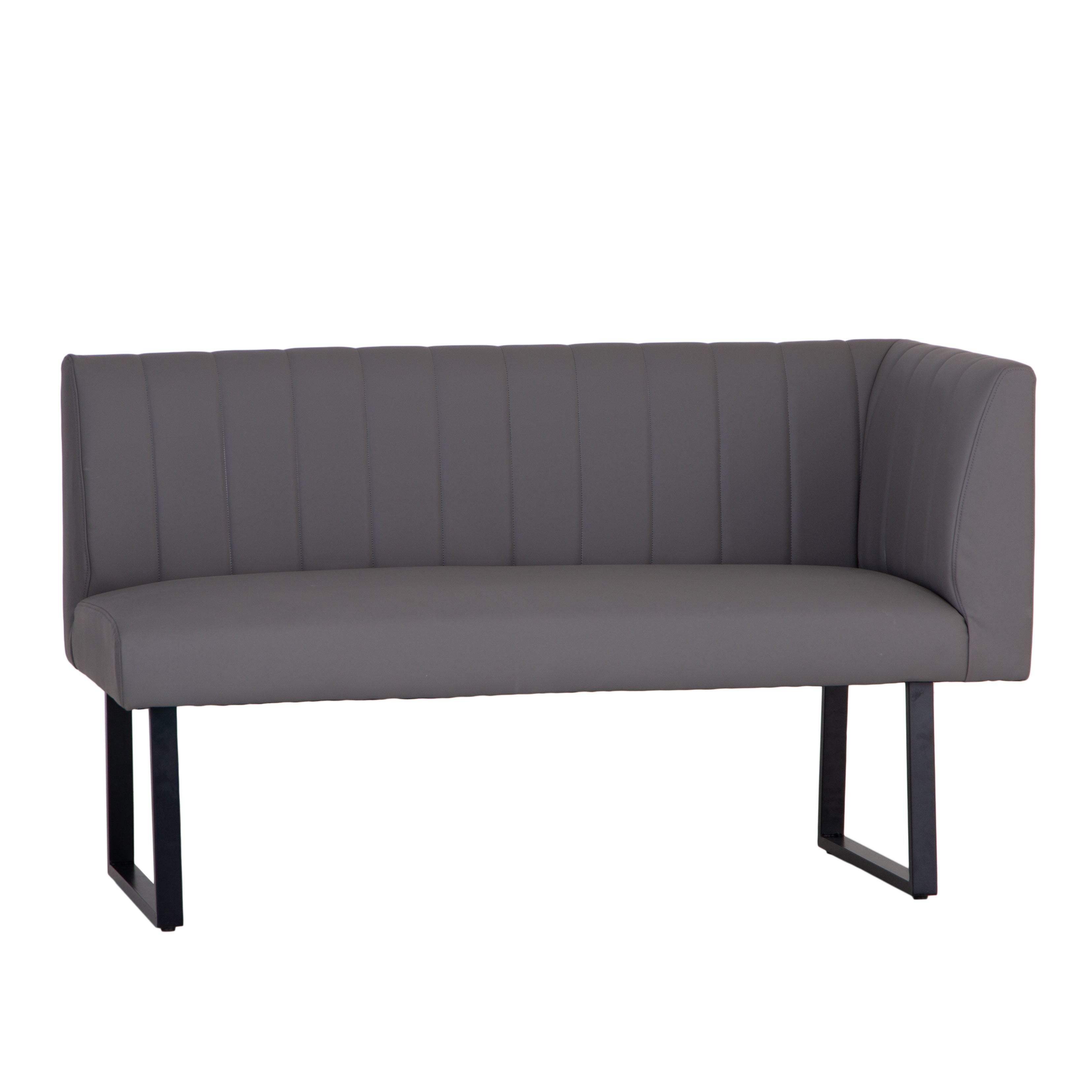 Charlesworth Grey 142cm Left Hand Modern Industrial Dining Bench