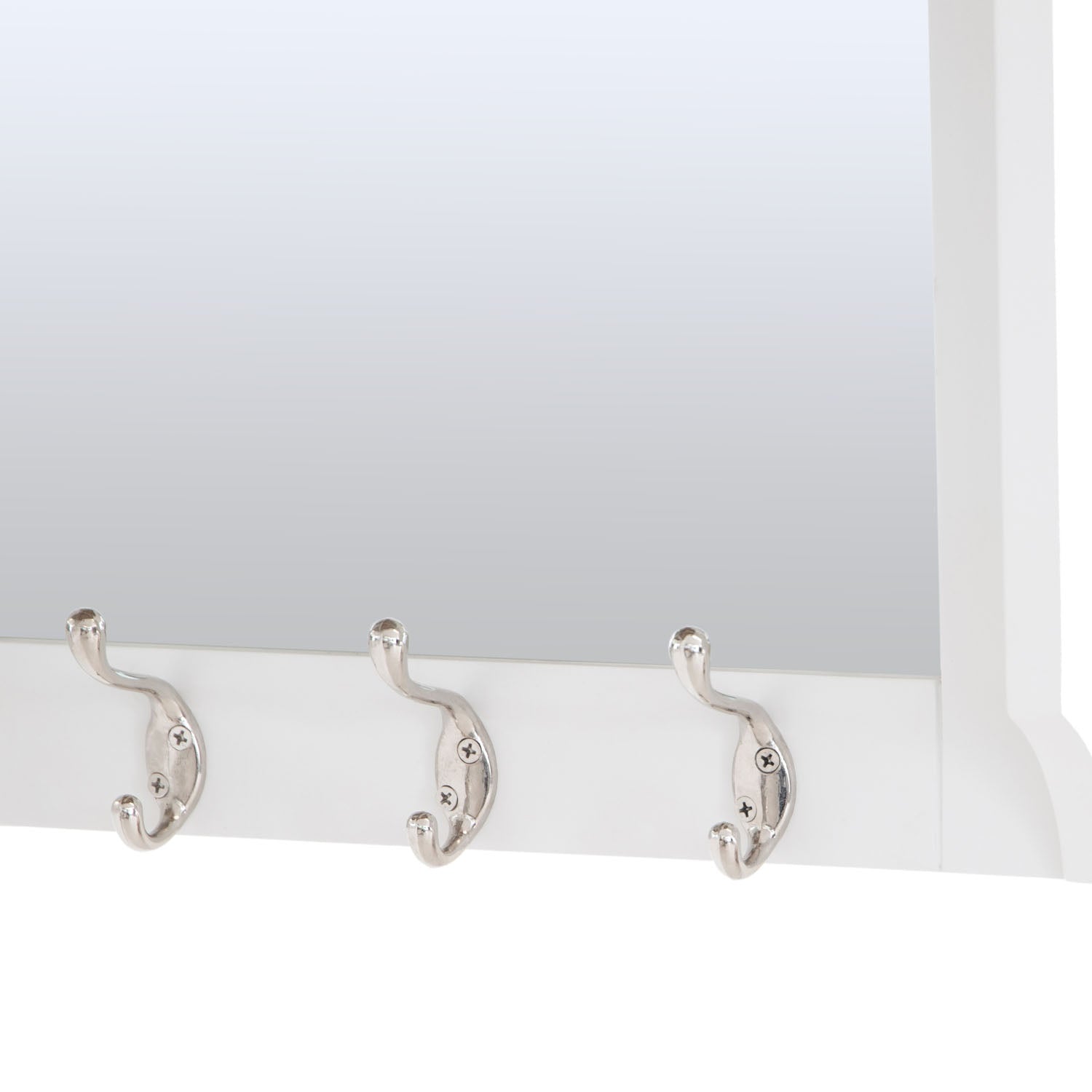 Dorset White Painted Oak Corner Mirrored Coat Rack