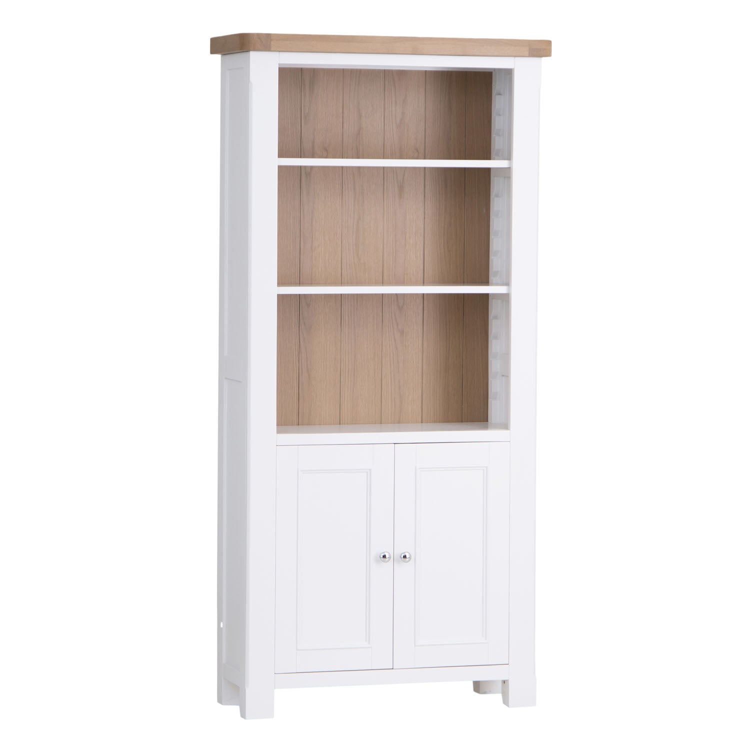 Dorset White Painted Oak Tall Large Bookcase