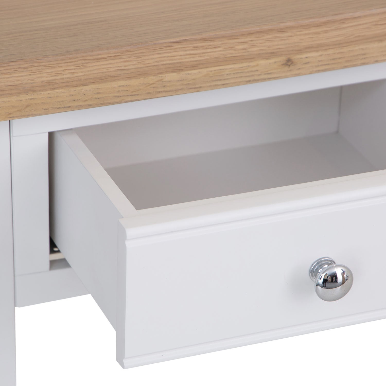 Dorset White Painted Oak Large 3 Drawer Console Table