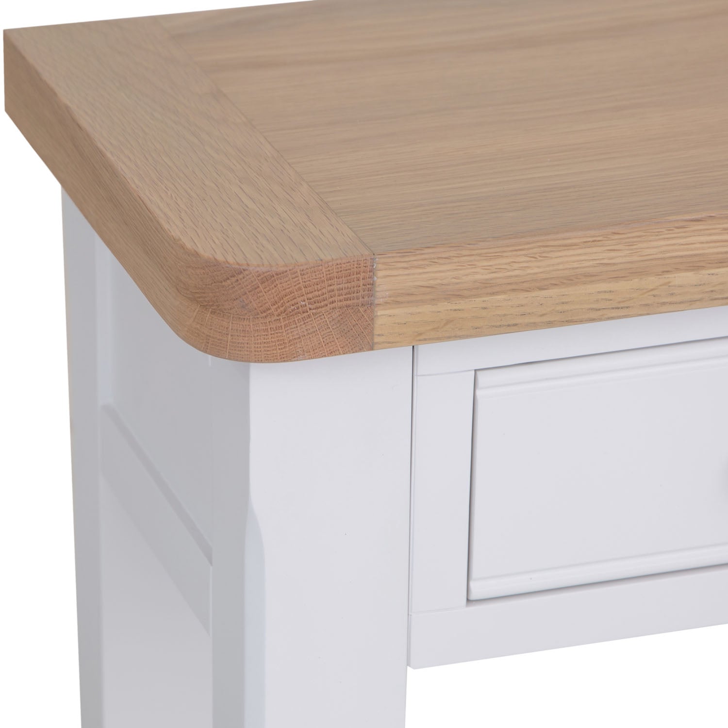 Dorset White Painted Oak Large 3 Drawer Console Table