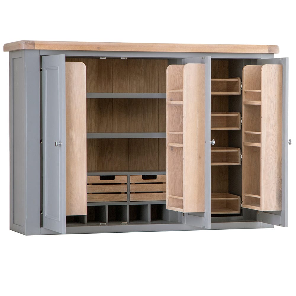 Dorset Storm Grey Painted Oak Large Larder Top for Large Sideboard Wine Rack (Top Only)