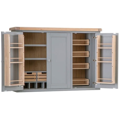 Dorset Storm Grey Painted Oak Large Larder Top for Large Sideboard Wine Rack (Top Only)