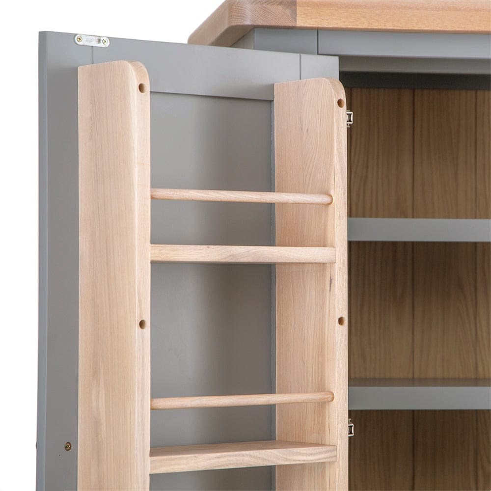 Dorset Storm Grey Painted Oak Large Larder Top for Large Sideboard Wine Rack (Top Only)