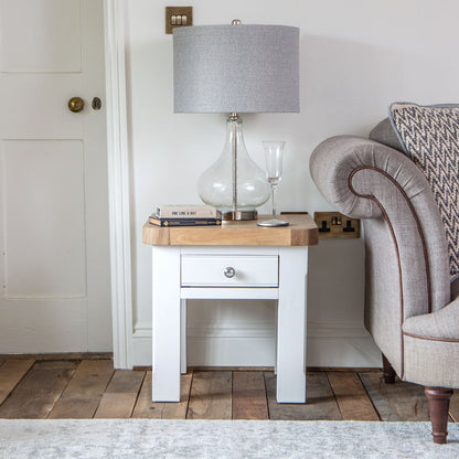 Dorset White Painted Oak Lamp Table