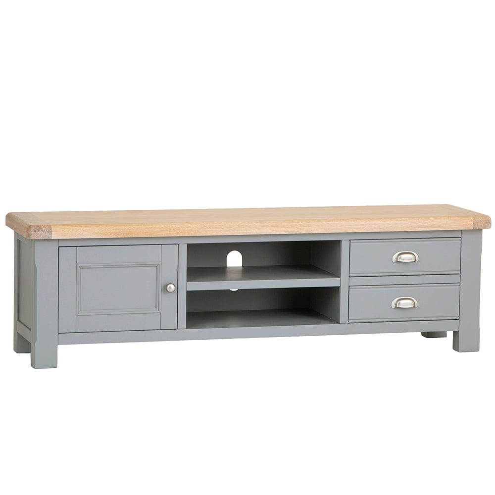 Dorset Storm Grey Painted Oak Large TV Unit