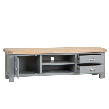 Dorset Storm Grey Painted Oak Large TV Unit