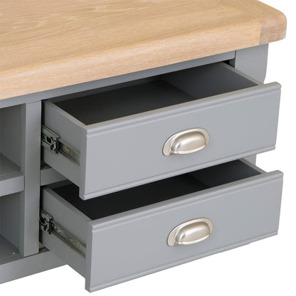 Dorset Storm Grey Painted Oak Large TV Unit