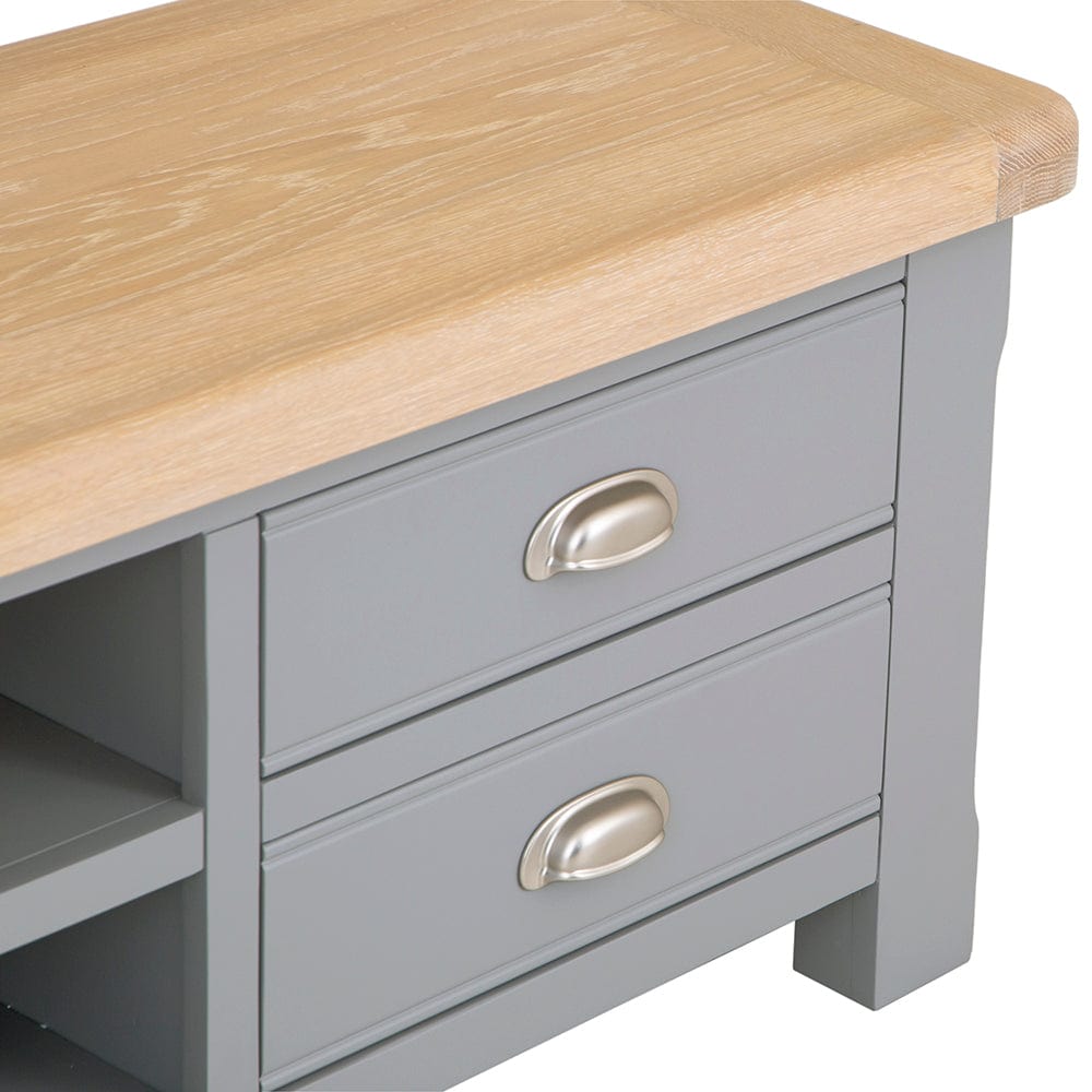 Dorset Storm Grey Painted Oak Large TV Unit