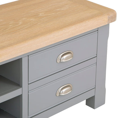 Dorset Storm Grey Painted Oak Large TV Unit