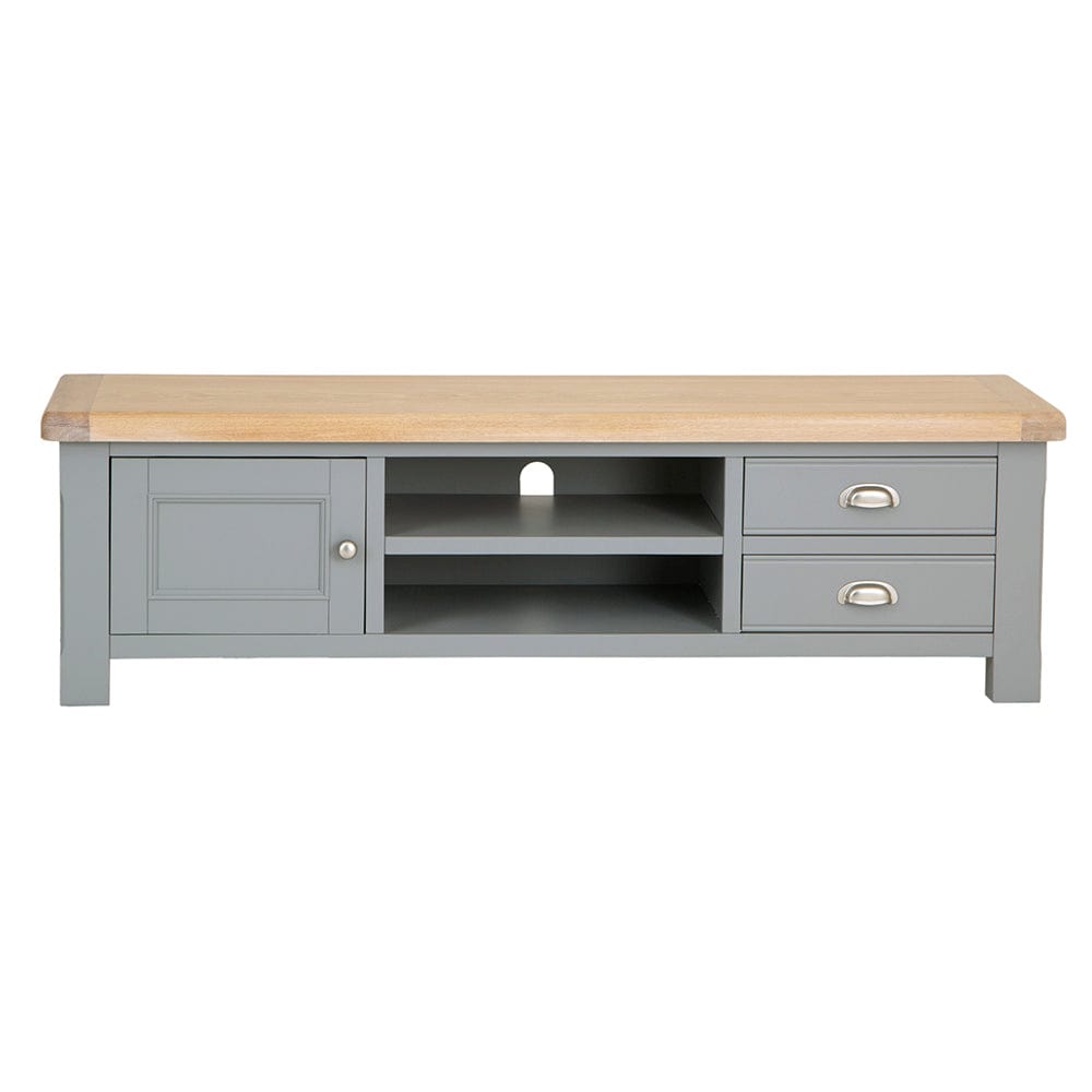 Dorset Storm Grey Painted Oak Large TV Unit