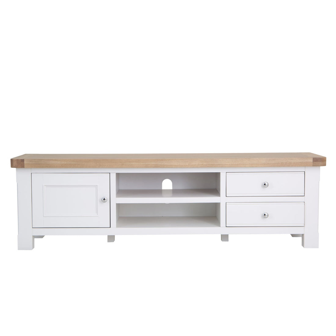 Dorset White Painted Oak Large TV Unit