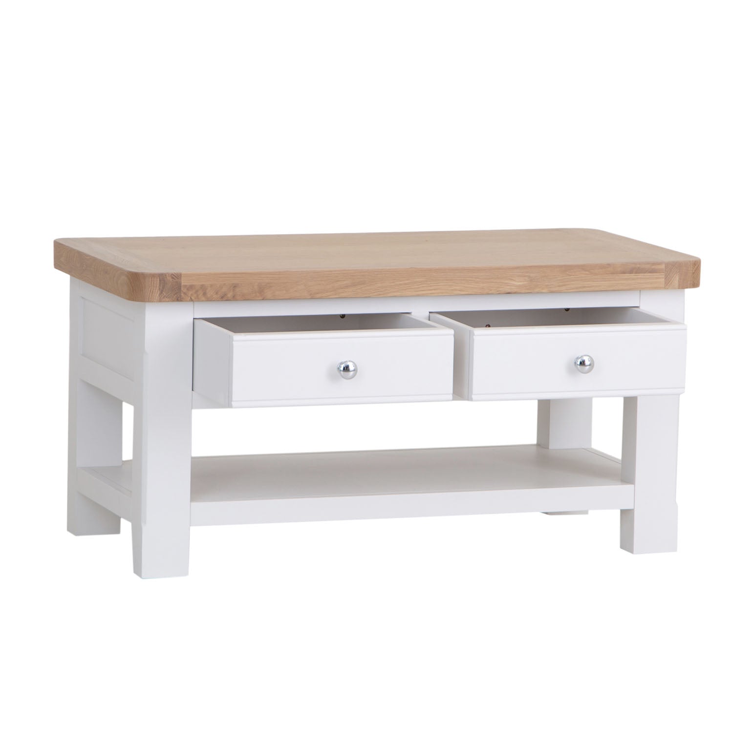 Dorset White Painted Oak Coffee Table with Drawer