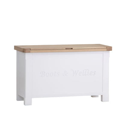 Dorset White Painted Oak Shoe Storage Box