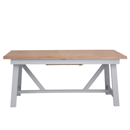 Eaton Grey Painted Oak 1.8m Butterfly Extending Dining Table