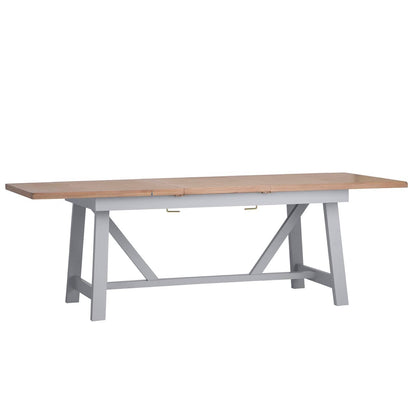 Eaton Grey Painted Oak 1.8m Butterfly Extending Dining Table